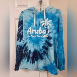 Aruba Blue Tie-Dye Kids Hoodie